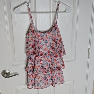 Candies Tiered Ruffles Floral tank top